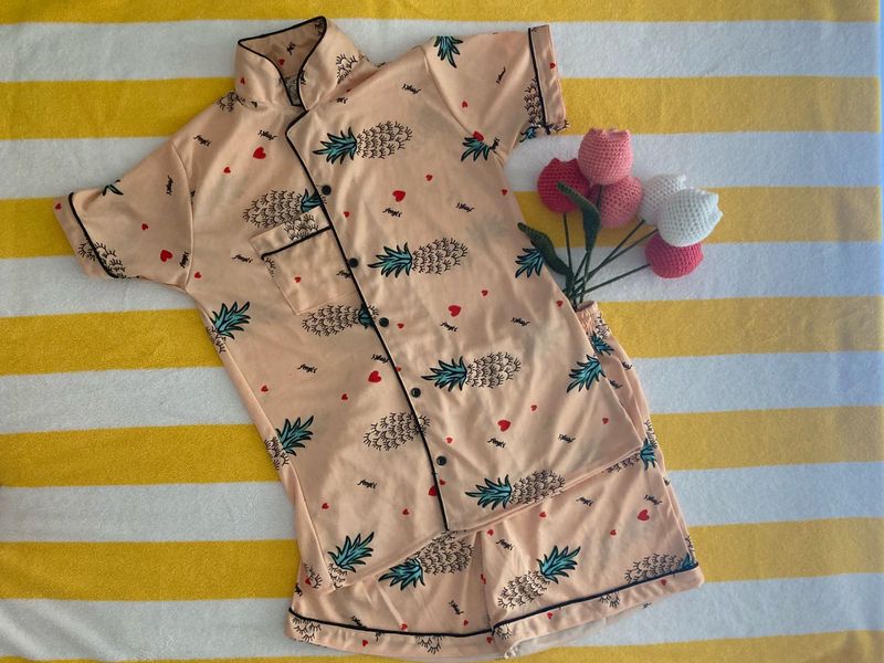 Pineapple Print Pajama Set
