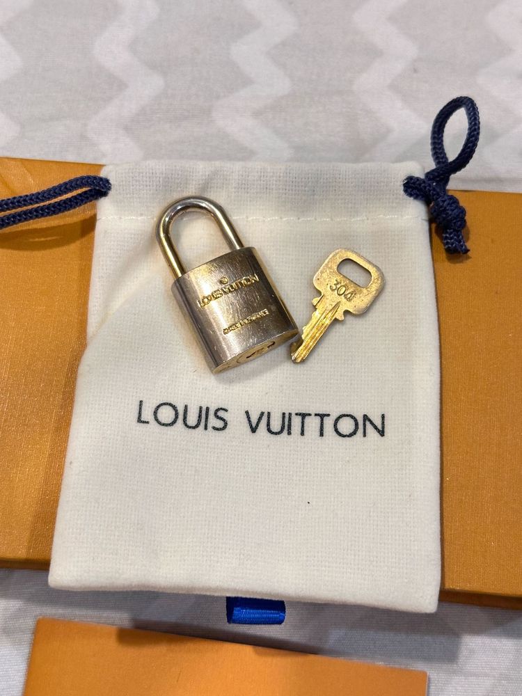 Authentic Louis Vuitton Brass Padlock with Key (No
