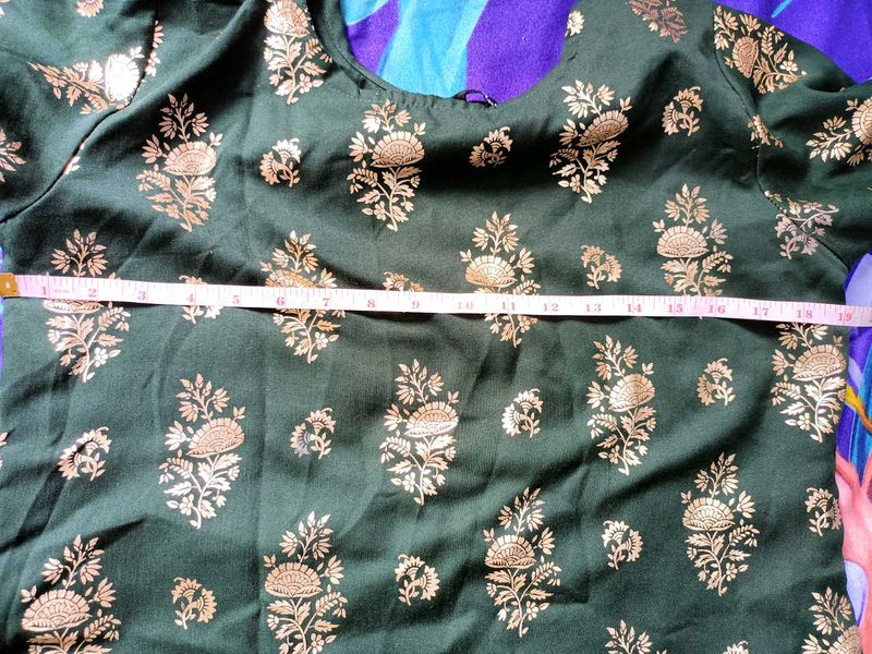 Green Floral Print Top With Bottom