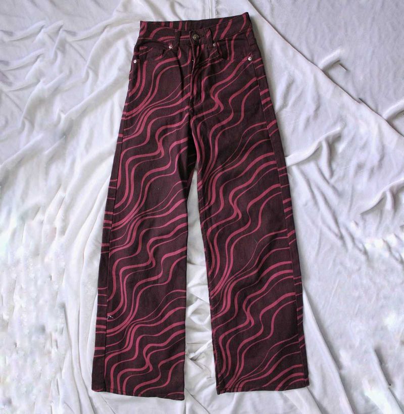 H&amp;M Wavy Print Wide Leg Pants