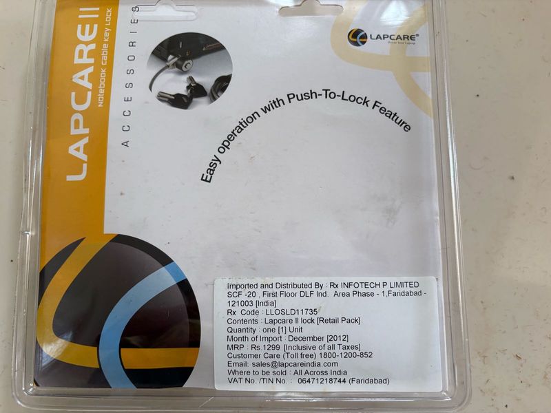 Lapcare II Notebook Cable Key Lock