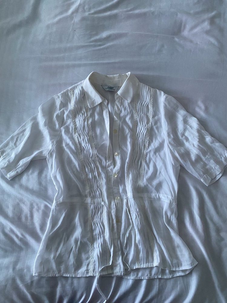 White Pintuck Blouse