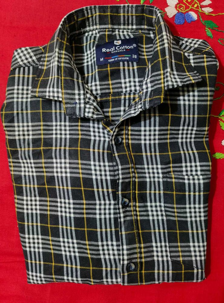 Real Cotton Plaid Casual Shirt