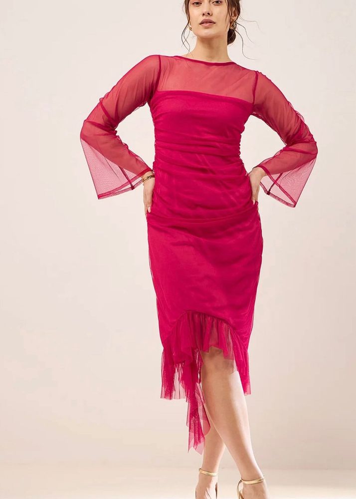 Magenta Midi Dress
