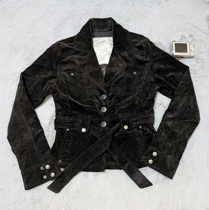 Velvet Belted Jacket