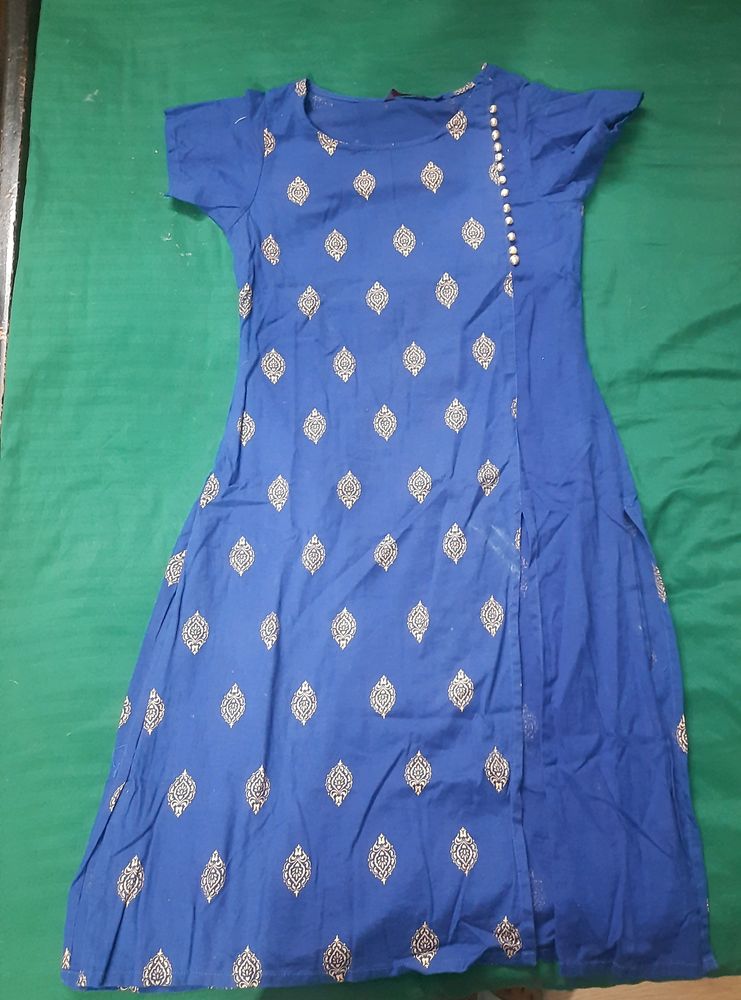 Blue And Golden Kurti