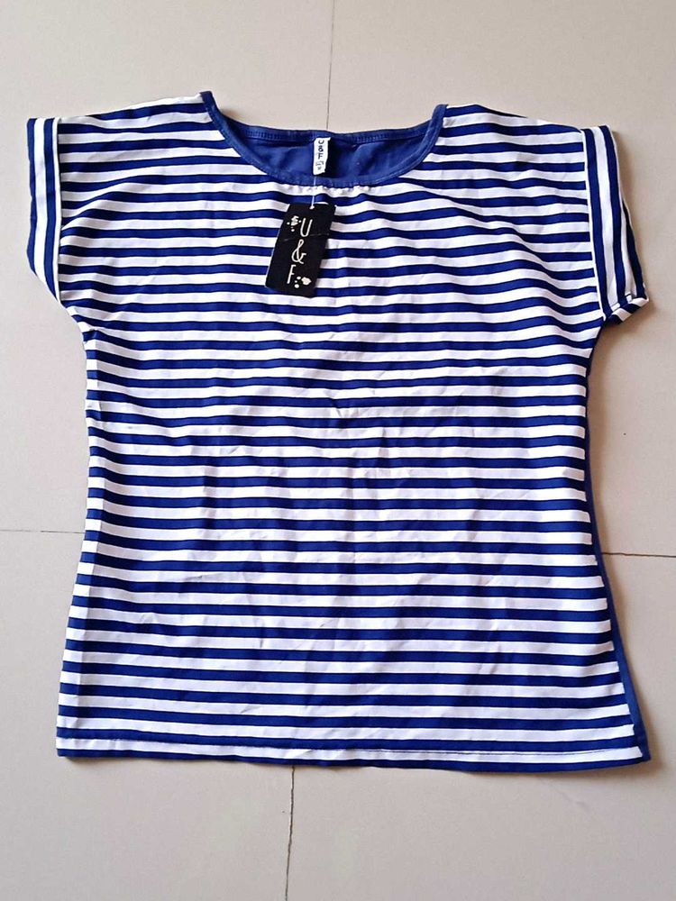 Blue White Stripped Top