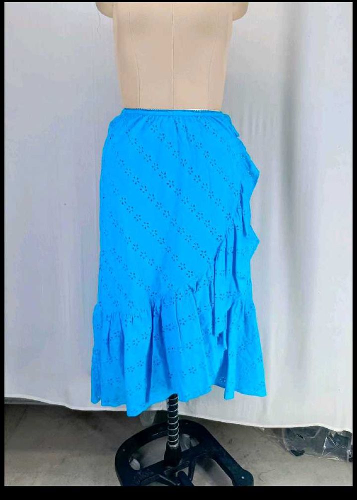 New Eyelet With Lining Cotton Skirt