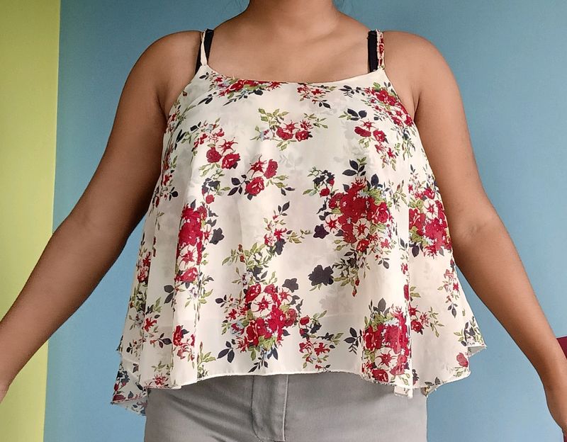 White Floral Top For Women 🪻