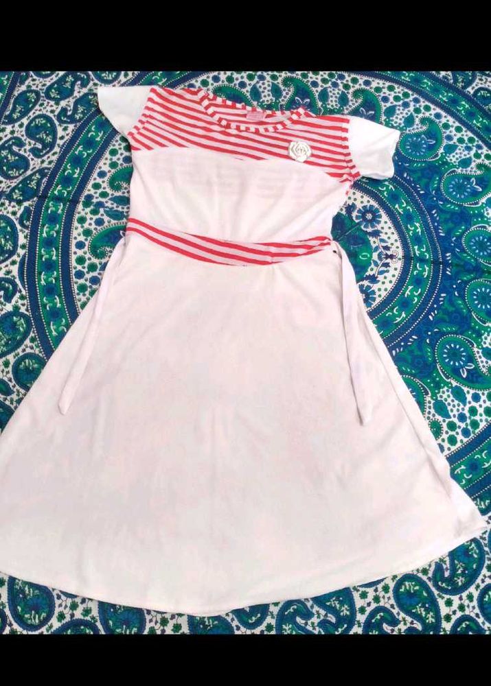 Red &amp; White Striped Dress
