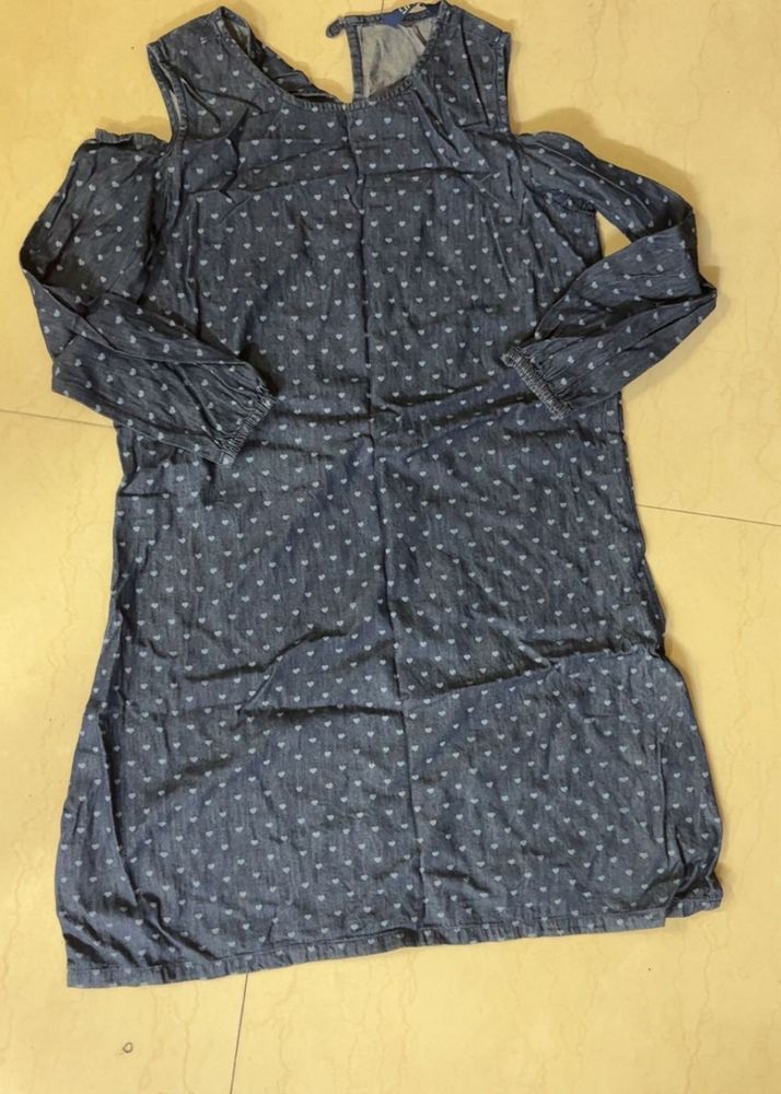 Cute Blue Cold Shoulder Dress