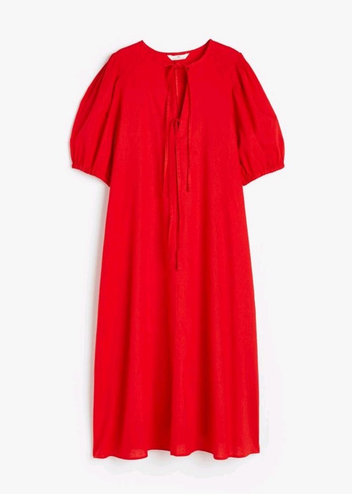 Red Linen Dress . Size XL. Fits Upto 3xl