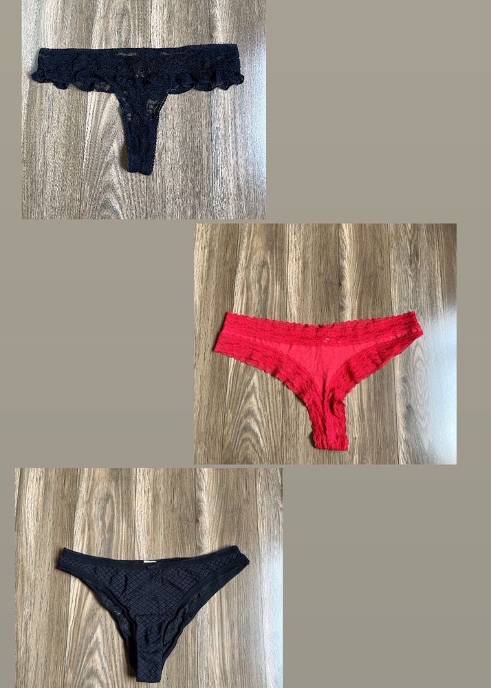 Set Of 3 Lace Panties + Thong