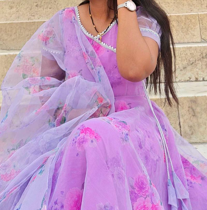 Organza Kurti With Duppta