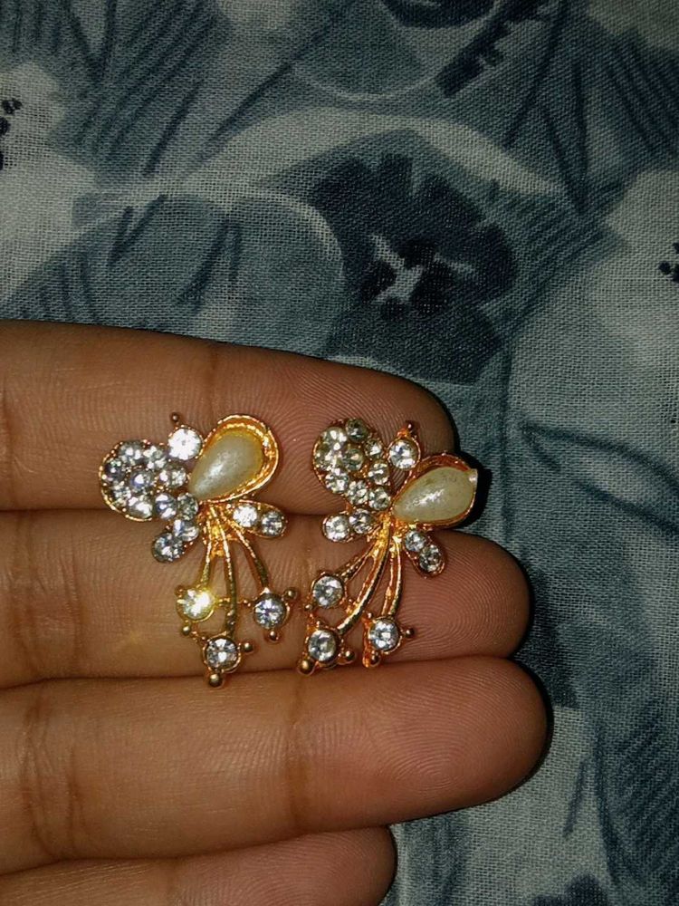 Pearl &amp; Crystal Stud Earrings