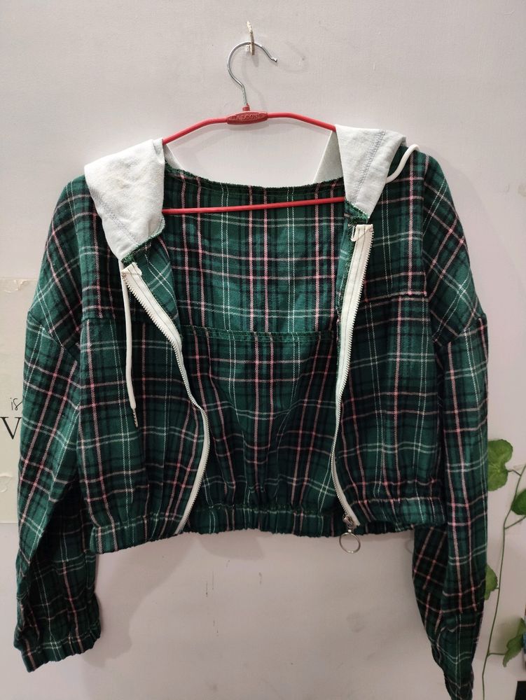 Urbanic Crop Casual Hoodie Jacket