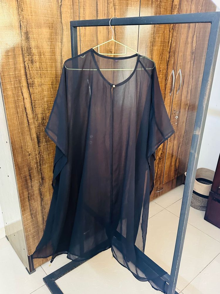 Black Sheer Kaftan Top
