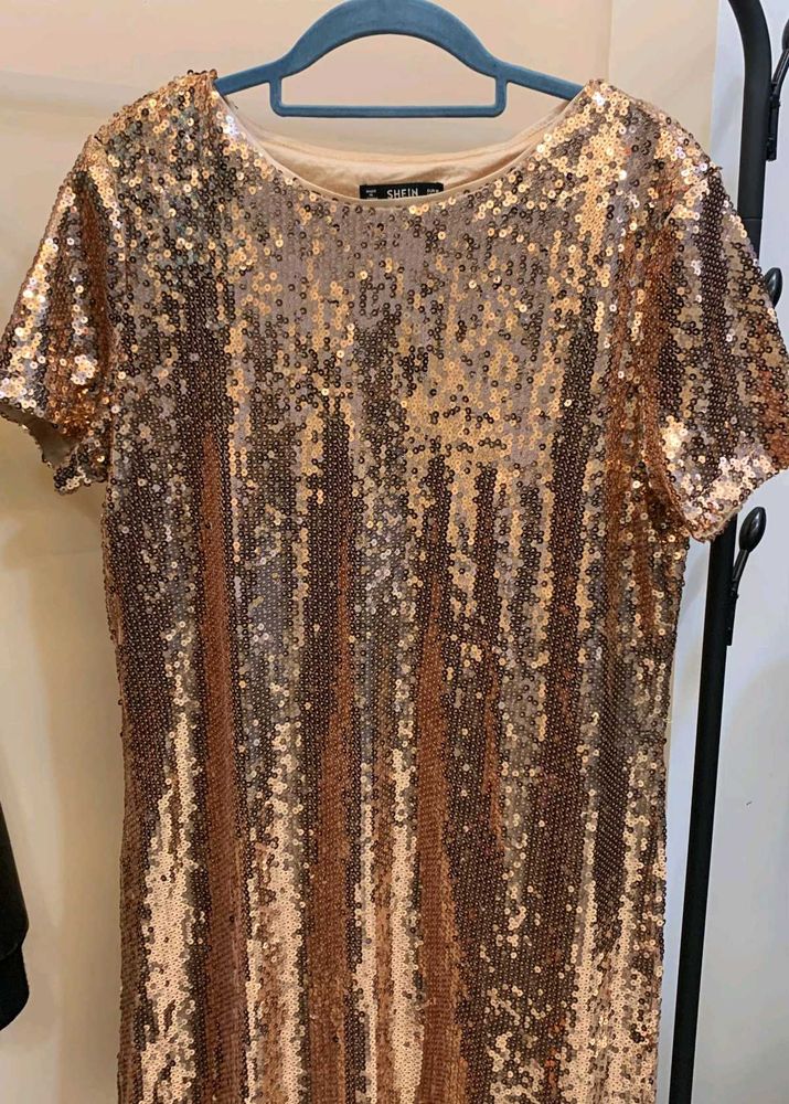 Sequin Rose Gold Party Wear Dress