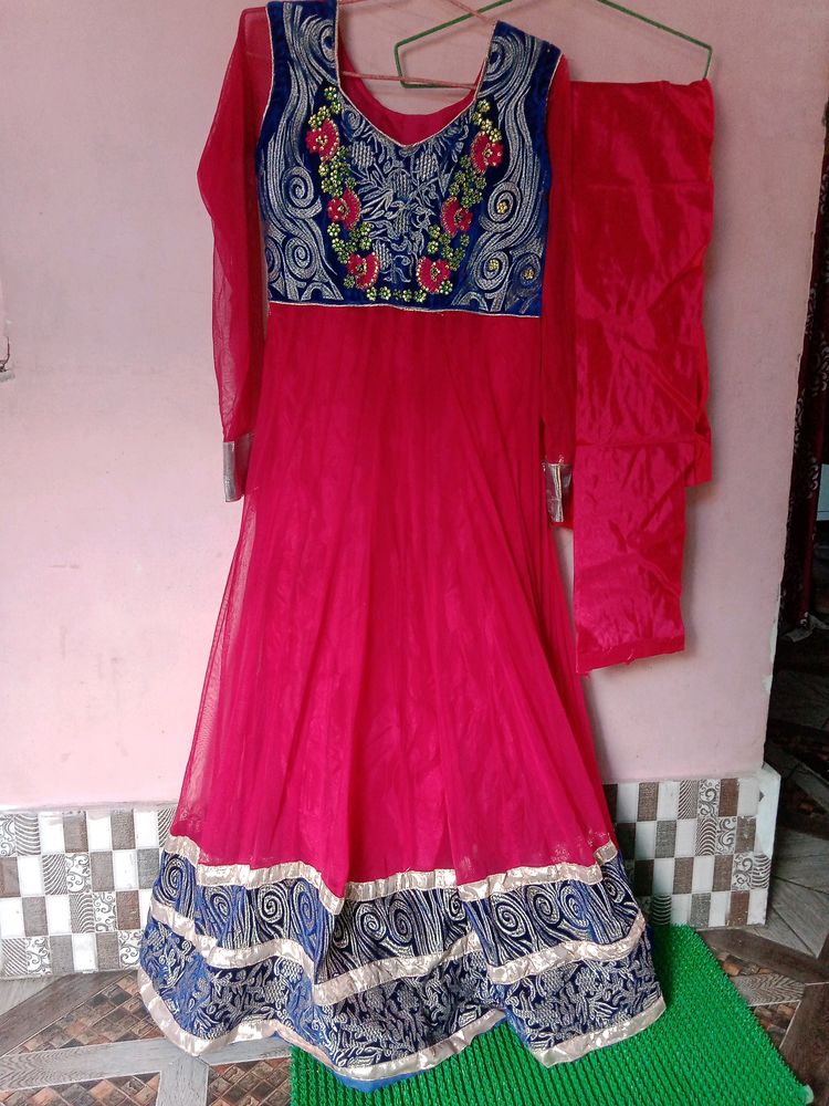 Rani &amp;Blue Colour Ethnic Gown With Pajami