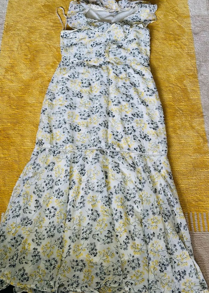 Beautiful Floral Ruffle Maxi Dress