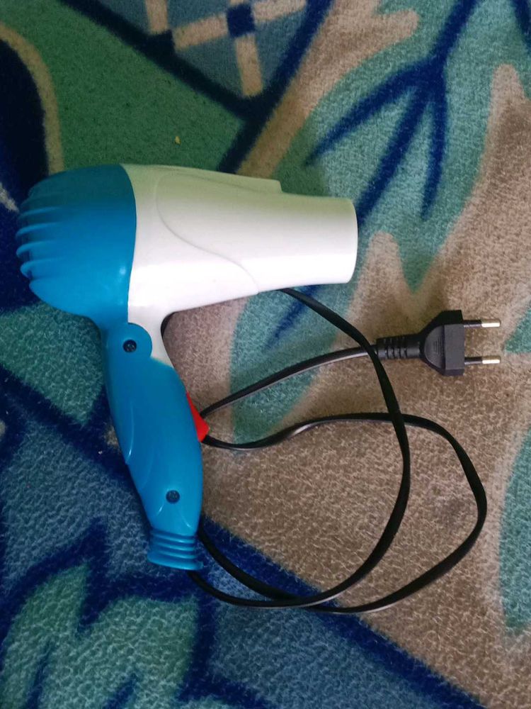 Portable Hair Dryer - Blue &amp; White