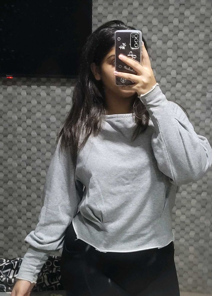 Grey Long Sleeve Top