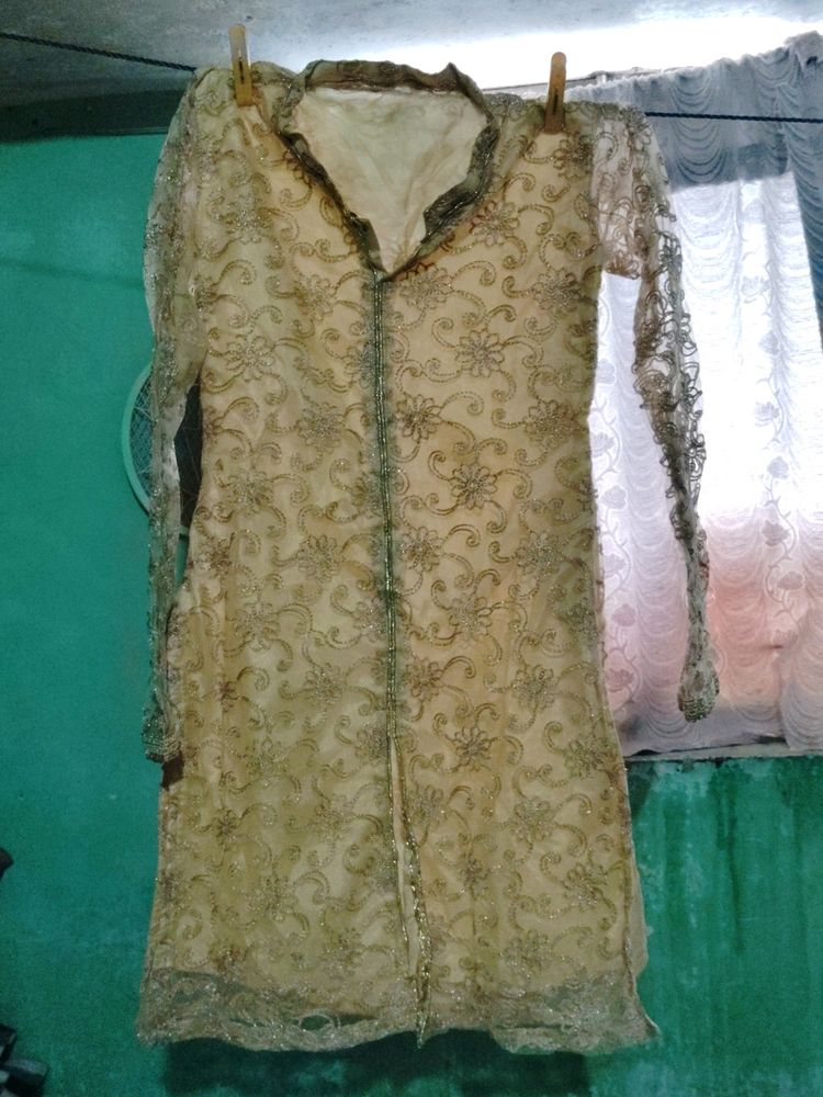 Golden Stand Coler Kurti For Girls