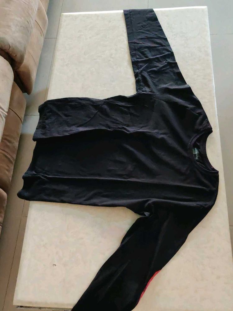 Black Full Sleeves T-Shirt