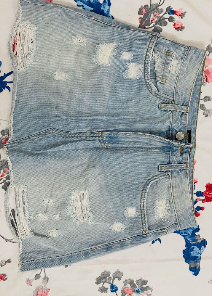 Blue Denim Mini Skrit