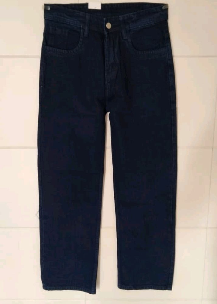 Women Baggy High Rise Nevy Blue Jeans