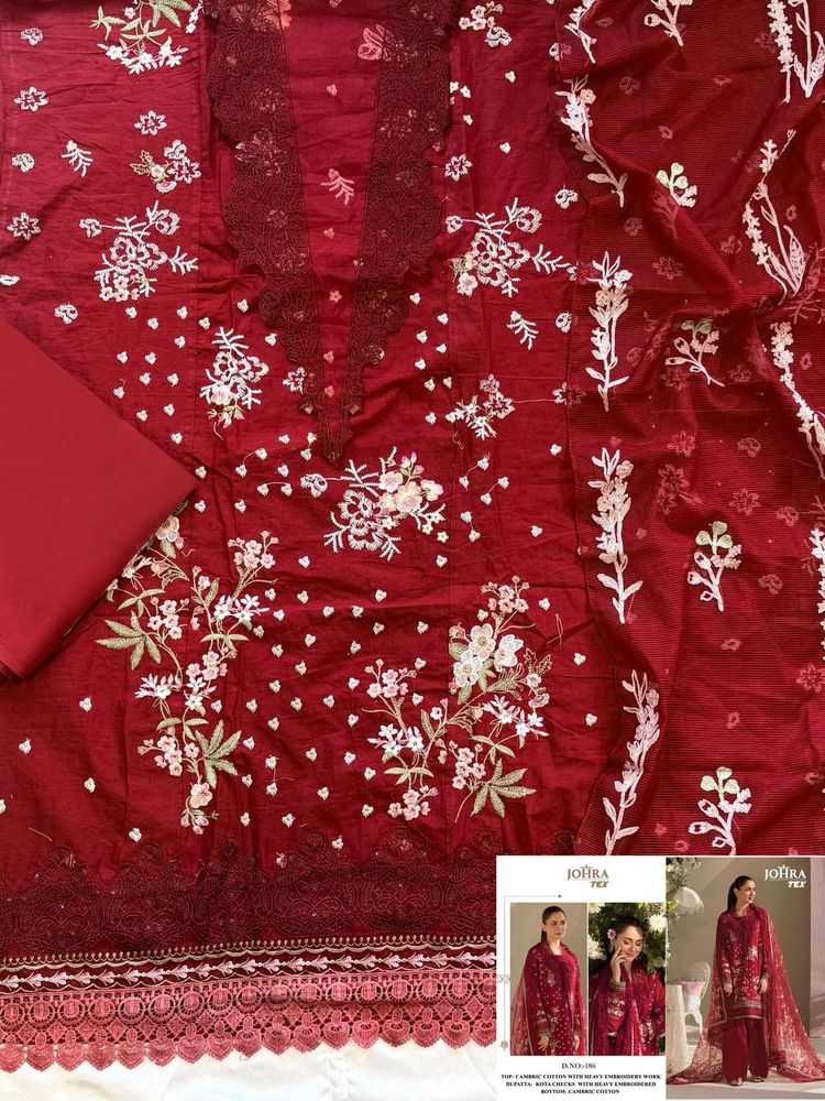 Floral Embroidered Dress Material