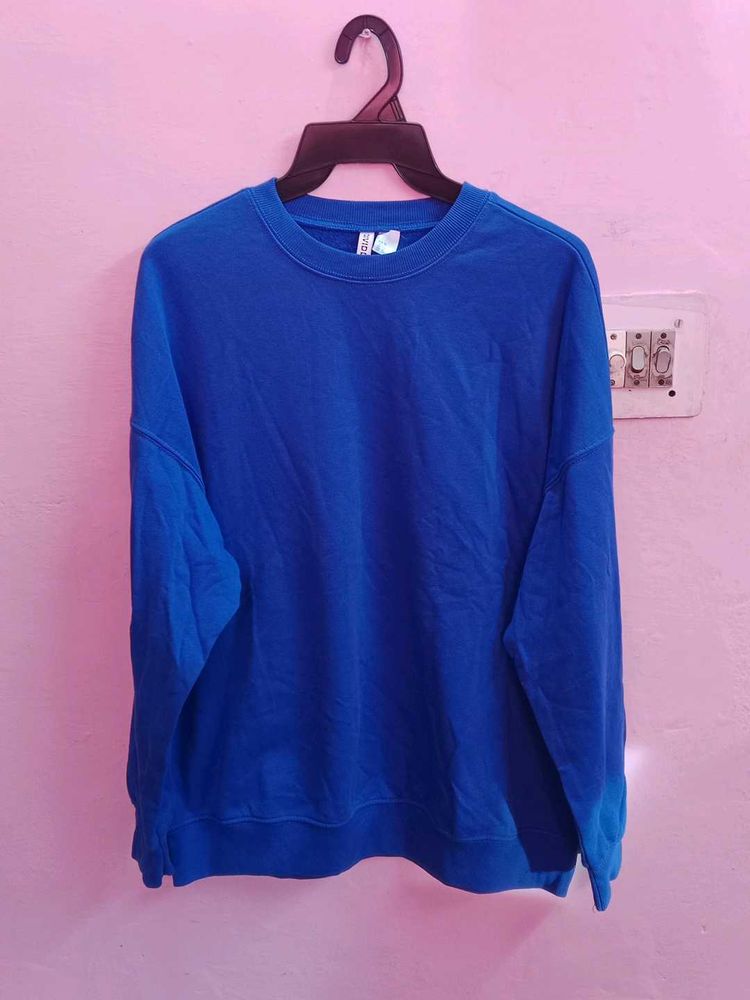 H&amp;M Blue Oversized Sweatshirt
