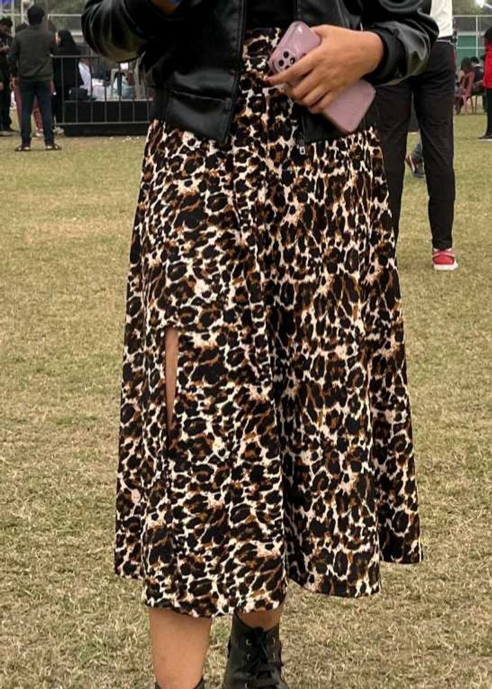 Leopard Print Midi Skirt