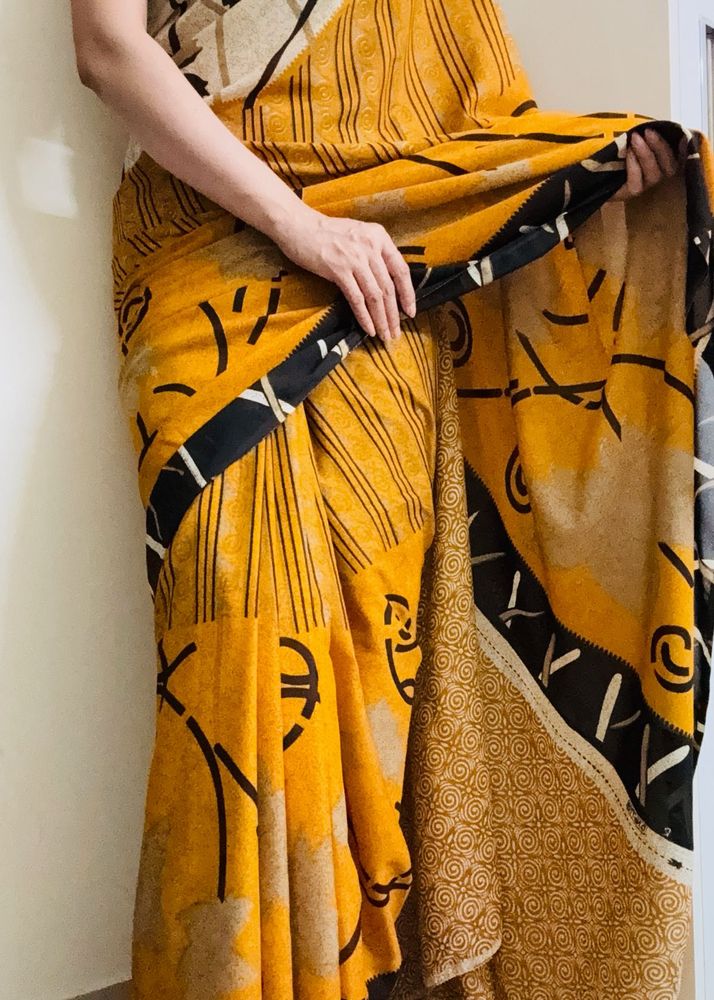 Vintage Inspired Yellow Saree