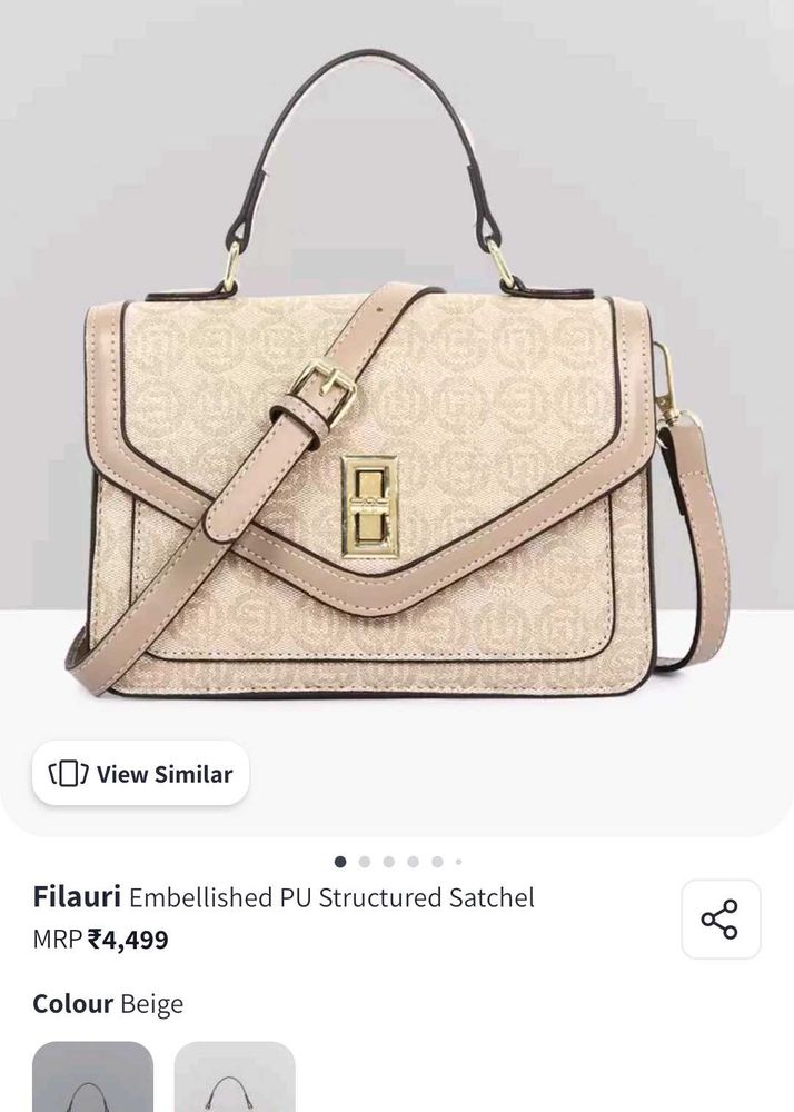 Old Money Luxurious Beige Patterned Handbag