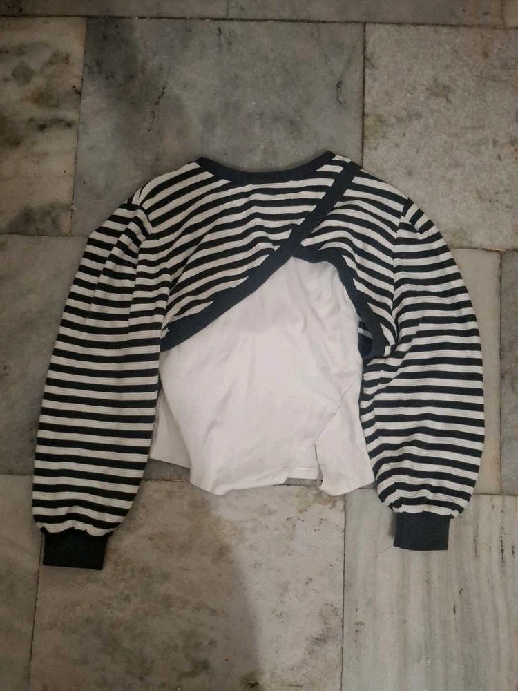 Striped Layered Crop Top