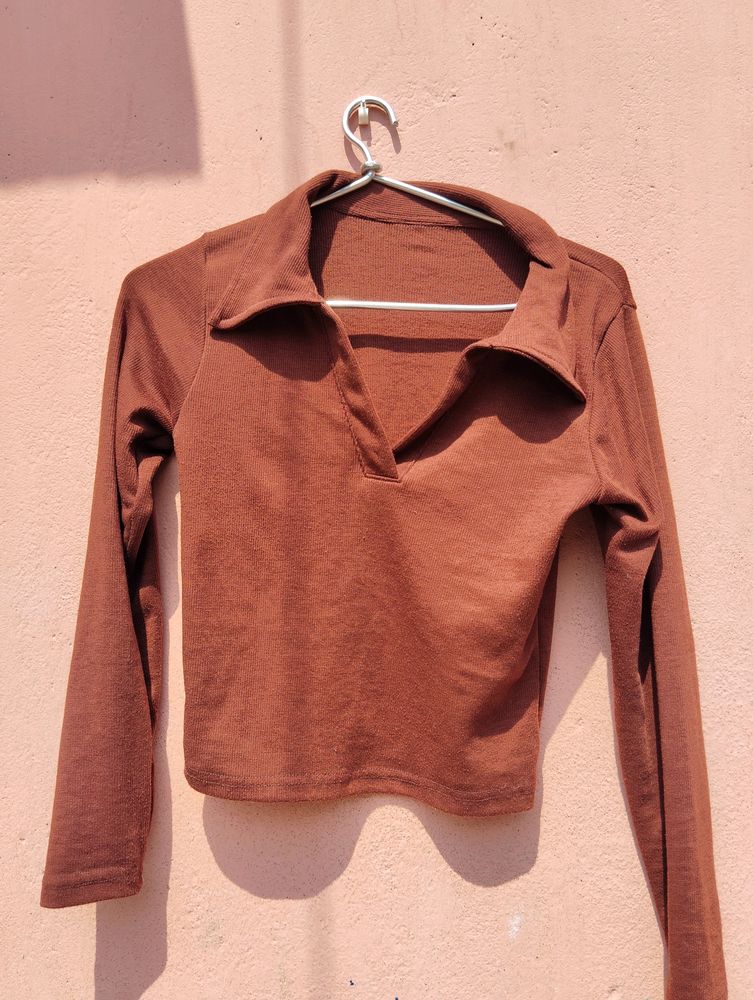 Brown Crop Top