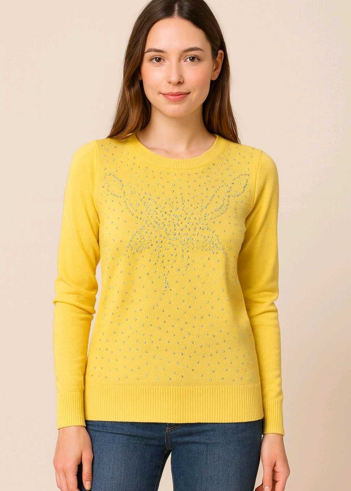 Yellow Embellished Pullover Sweater(Ludhiana)