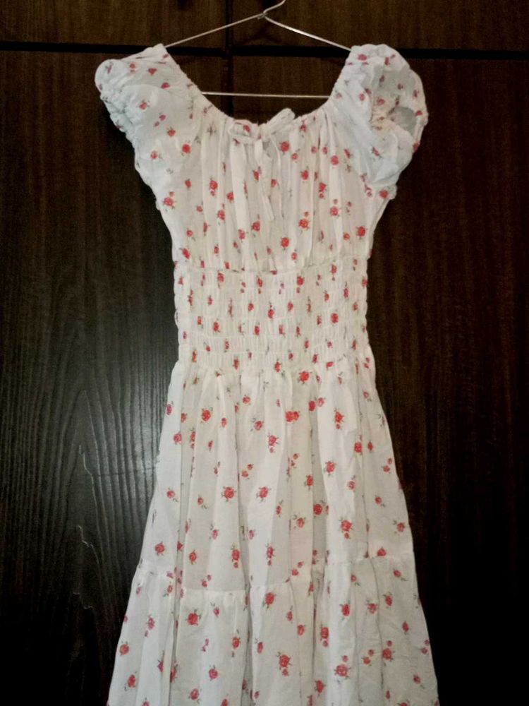 Floral White Dress