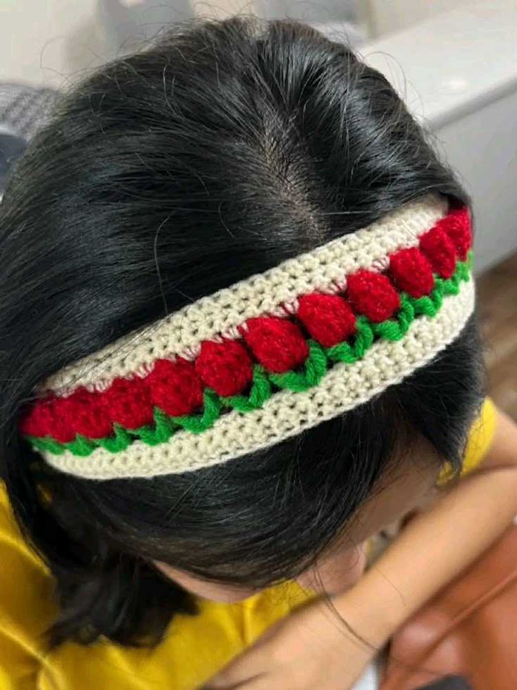 Strawberry Crochet Headband