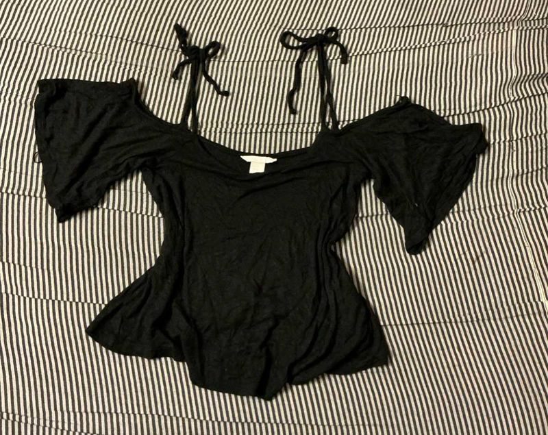 Off-Shoulder Tie Strap Top