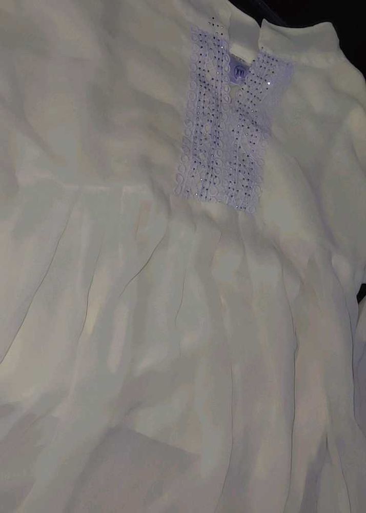 Elegant White Embellished Top