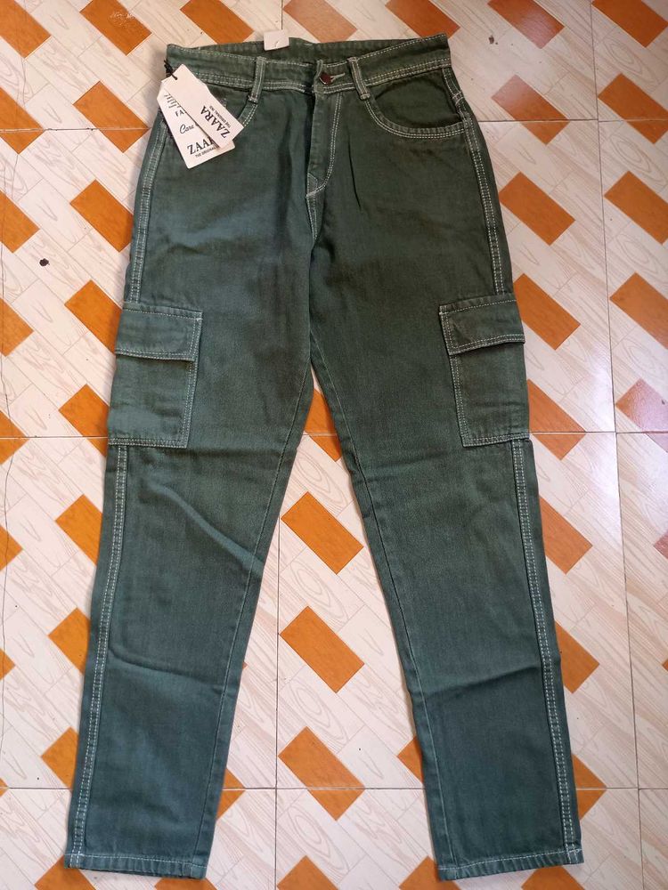 28 Size Green 4 Pocket Cargo Women