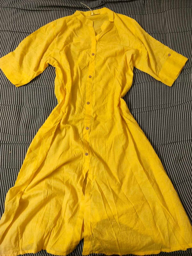 Yellow Button-Down kurta set