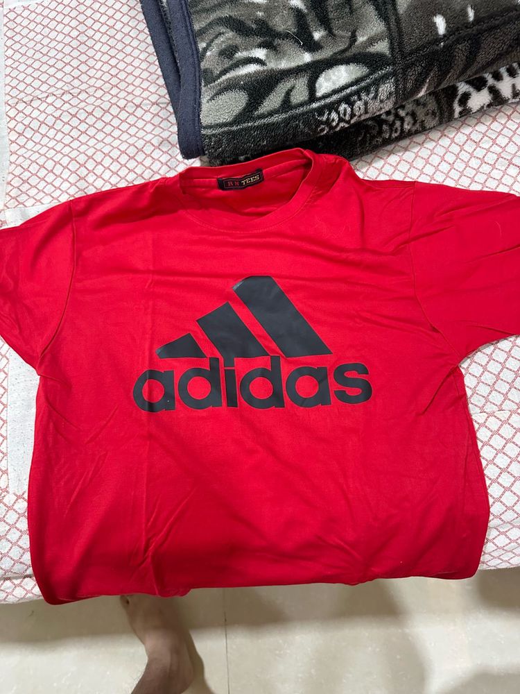 Adidas Red Graphic T-Shirt