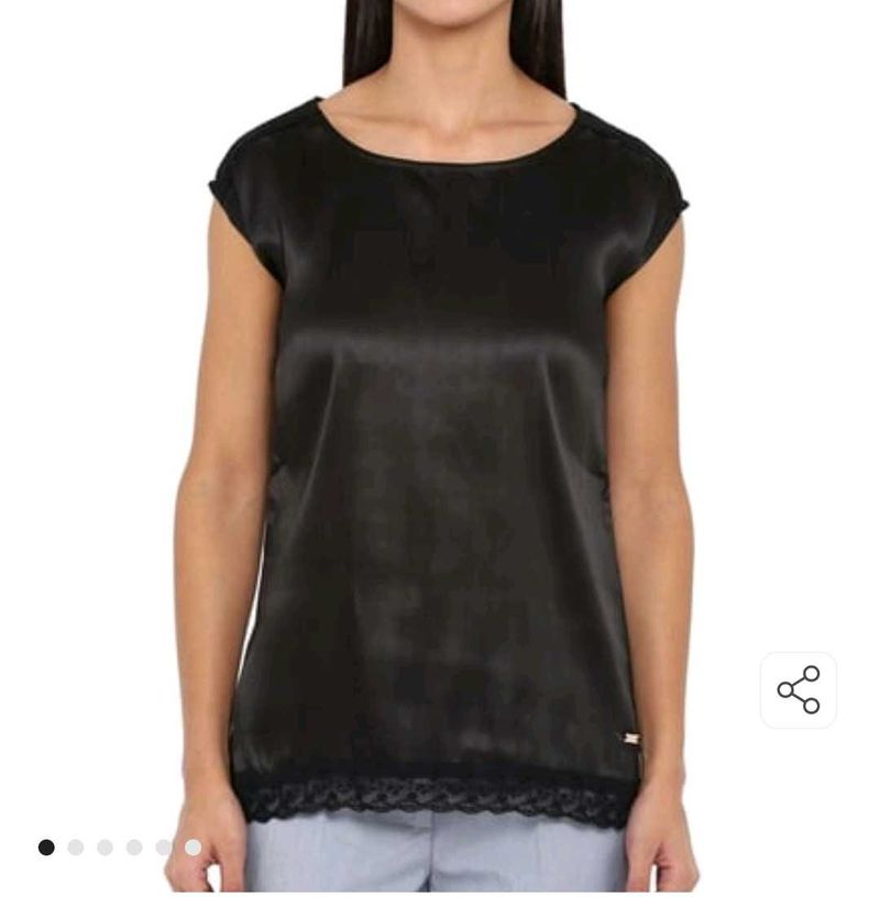 New Satin Black Top