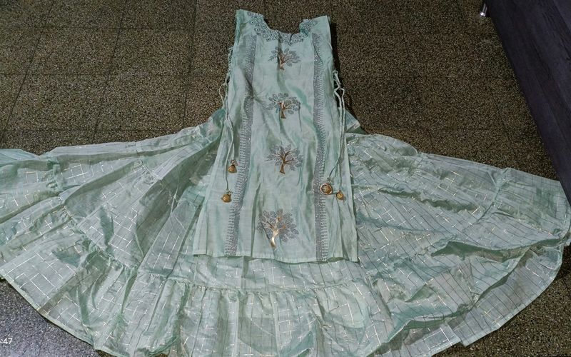 Mint Green Tree Print Gown