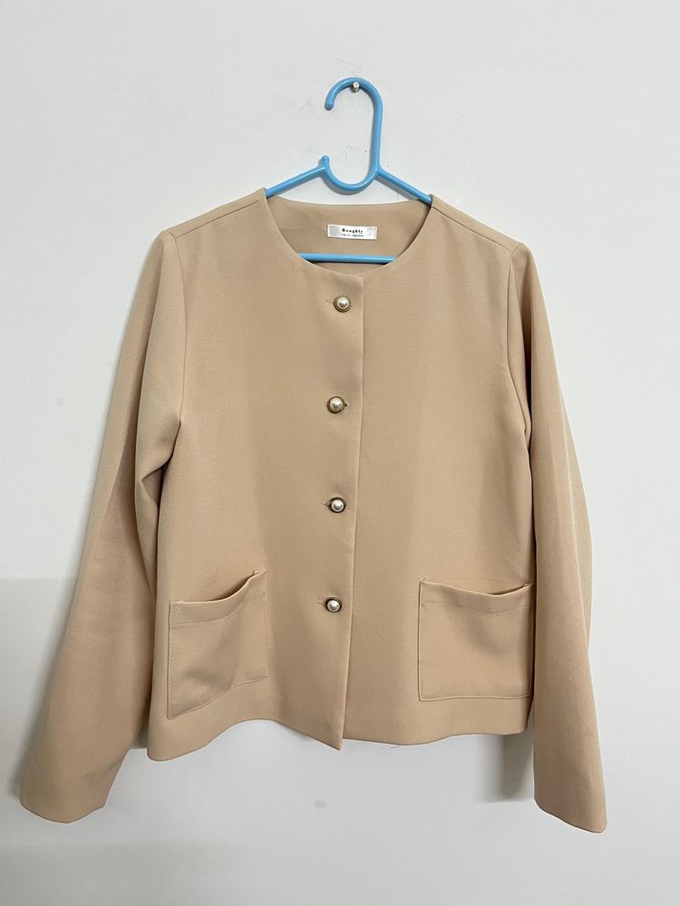 Beige Elegant Coat