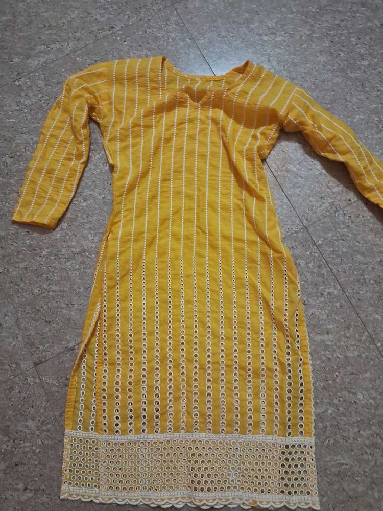 Yellow Cotton Kurta
