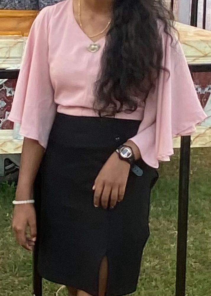 Pink Flared Sleeve dress